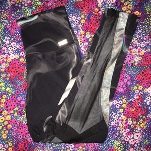 Black smoke mesh leggings from pink